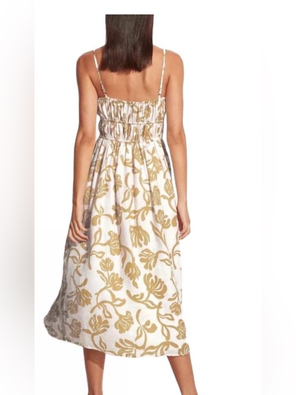 Linen printed sleeveless midi dress . Medium - Picture 3 of 5